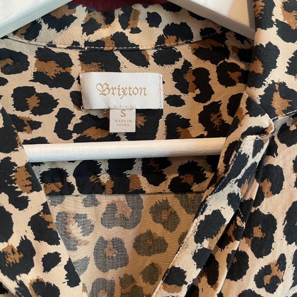 Brixton Leopard Print Cropped Button-Down Shirt; … - image 3